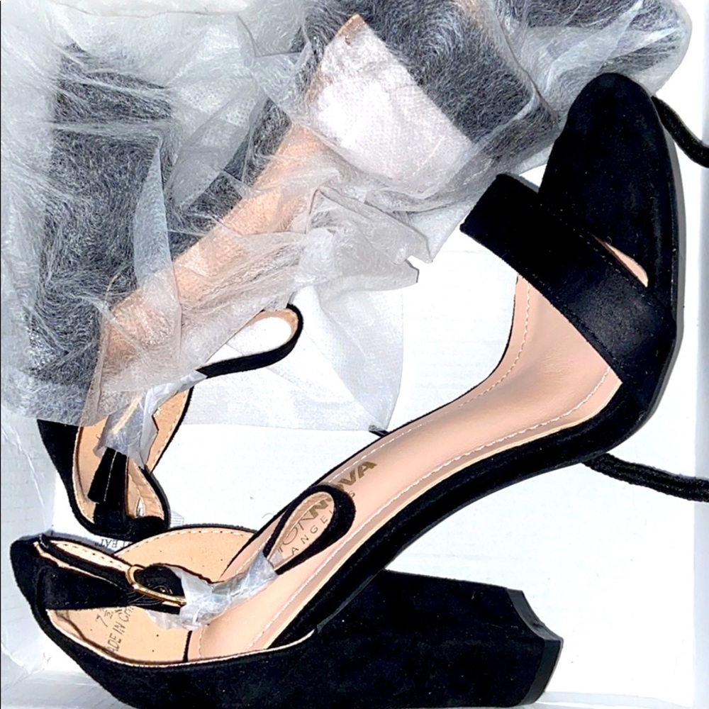 Black  strapped high heels